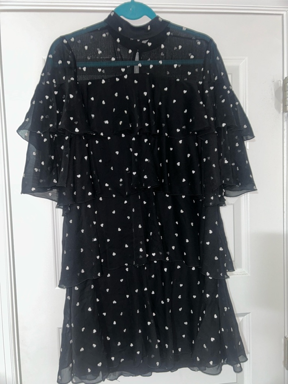 kate spade Black Mini Dress with White Heart Print